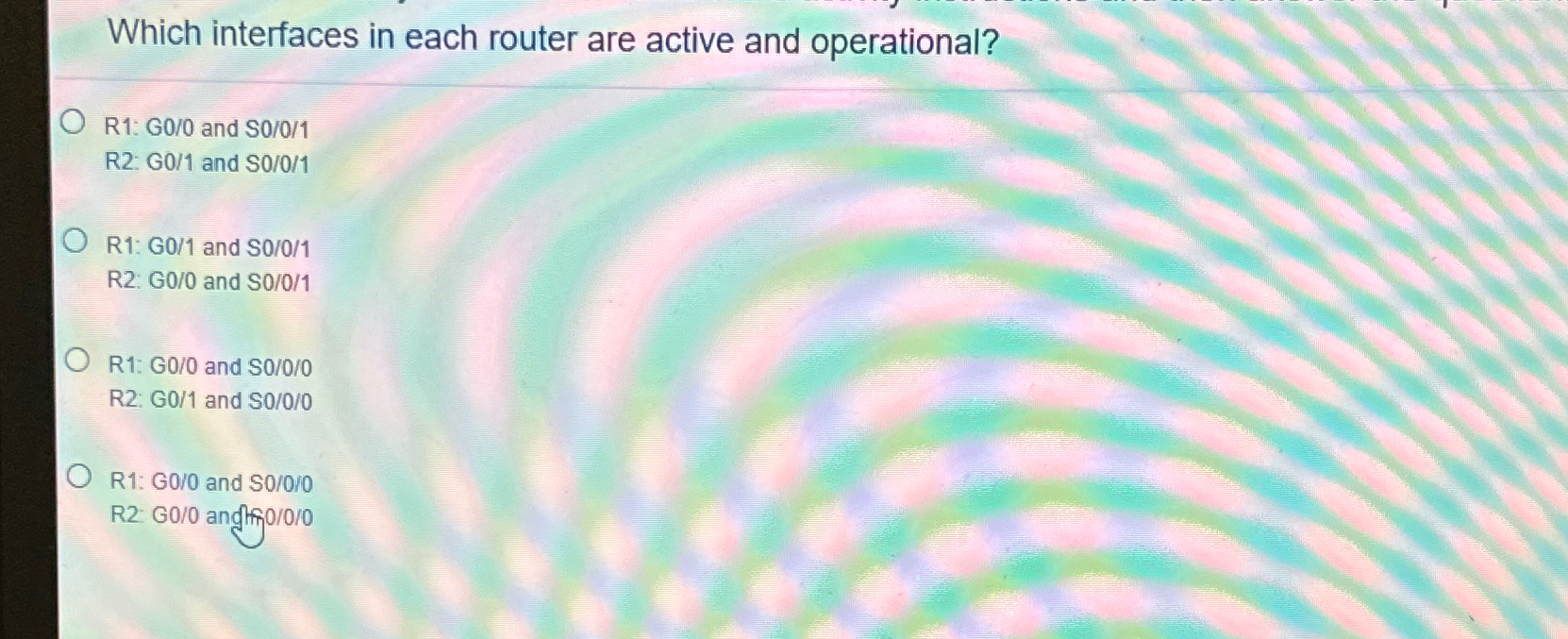 Which interfaces in each router are active and