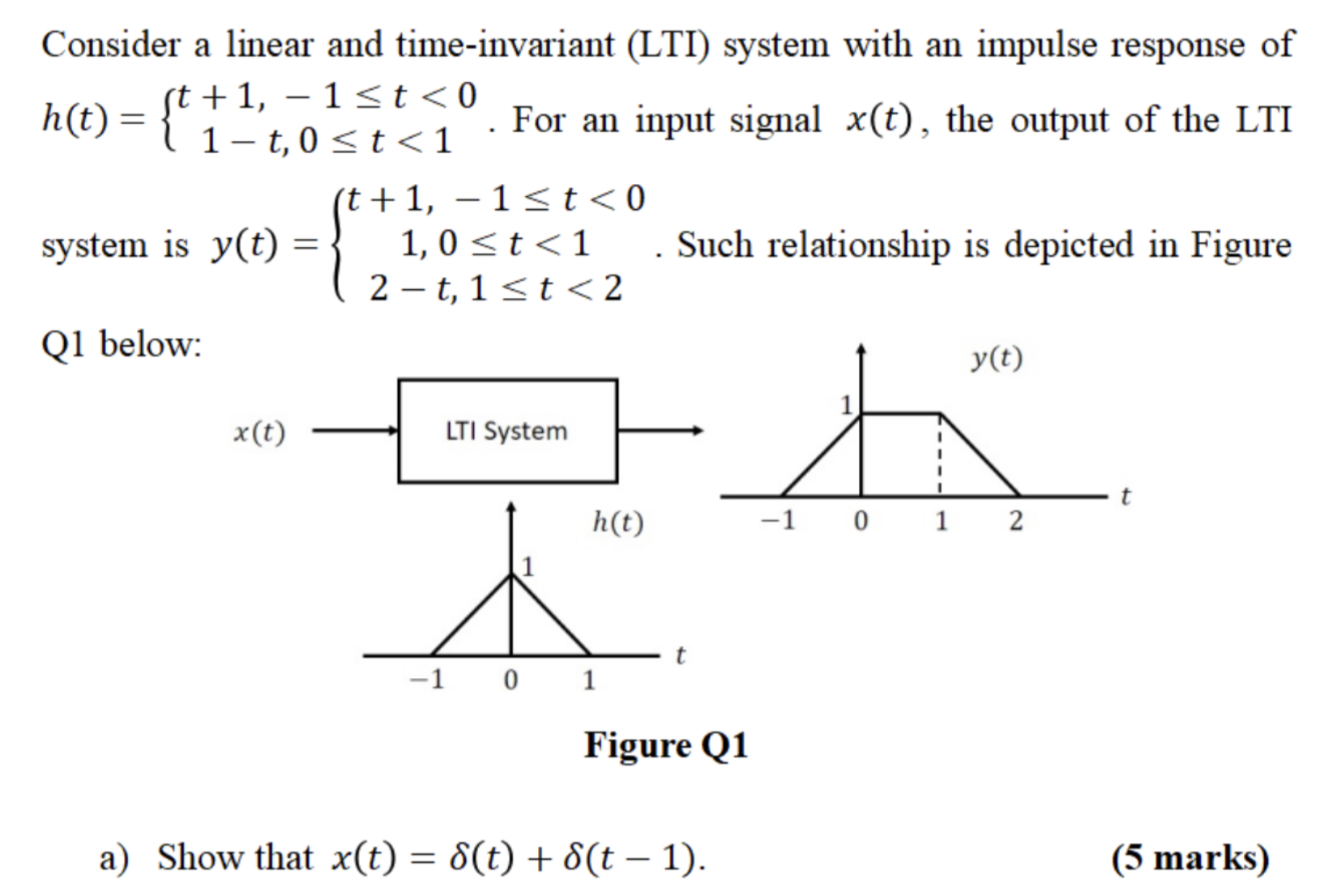 Consider a linear and time - invariant ( LTI )