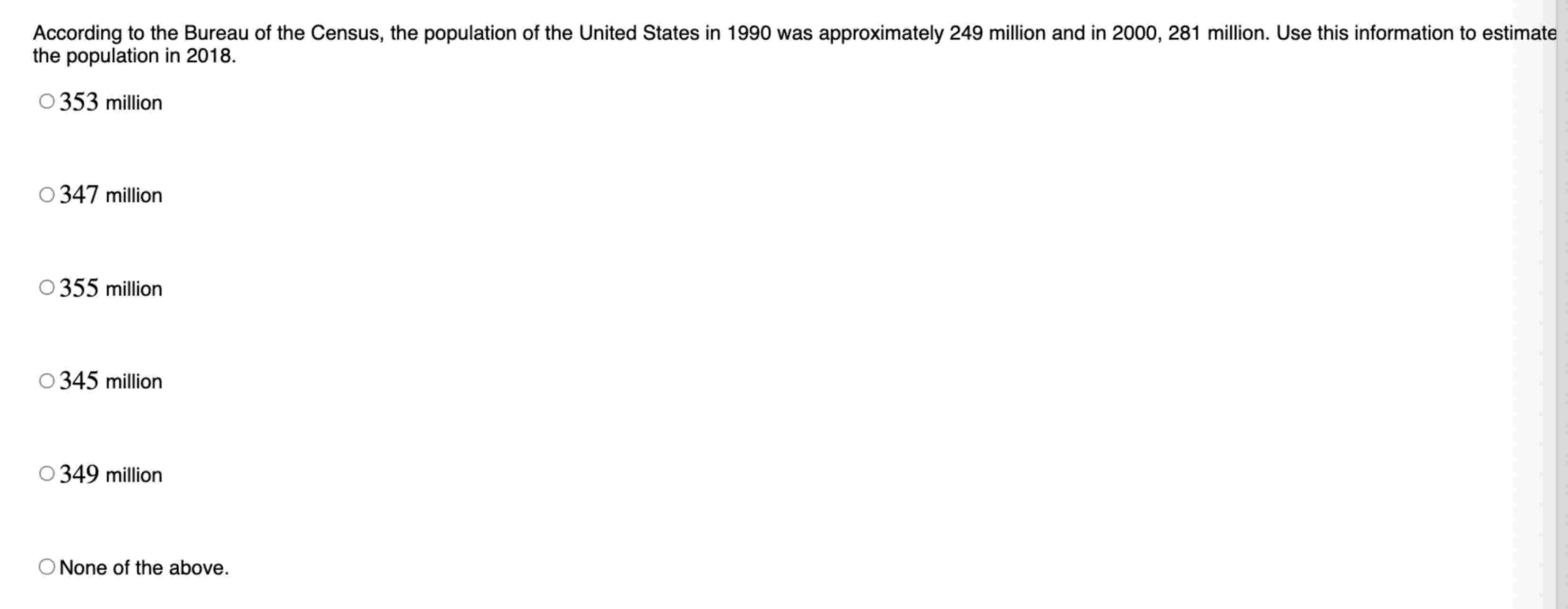 According to the Bureau of the Census, the