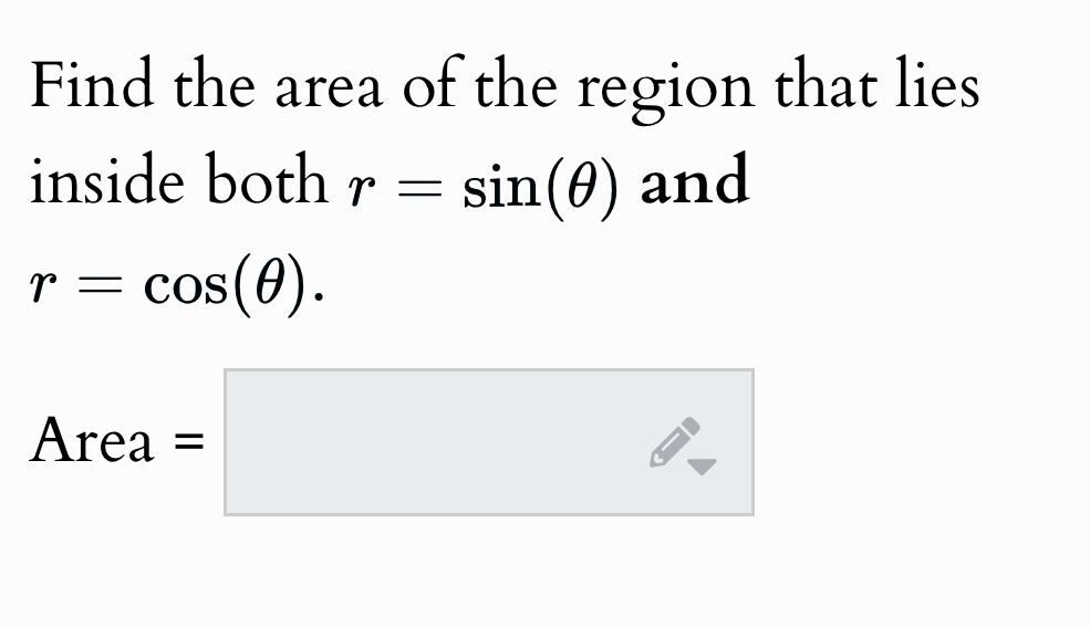 Find the area in the first quadrant within the