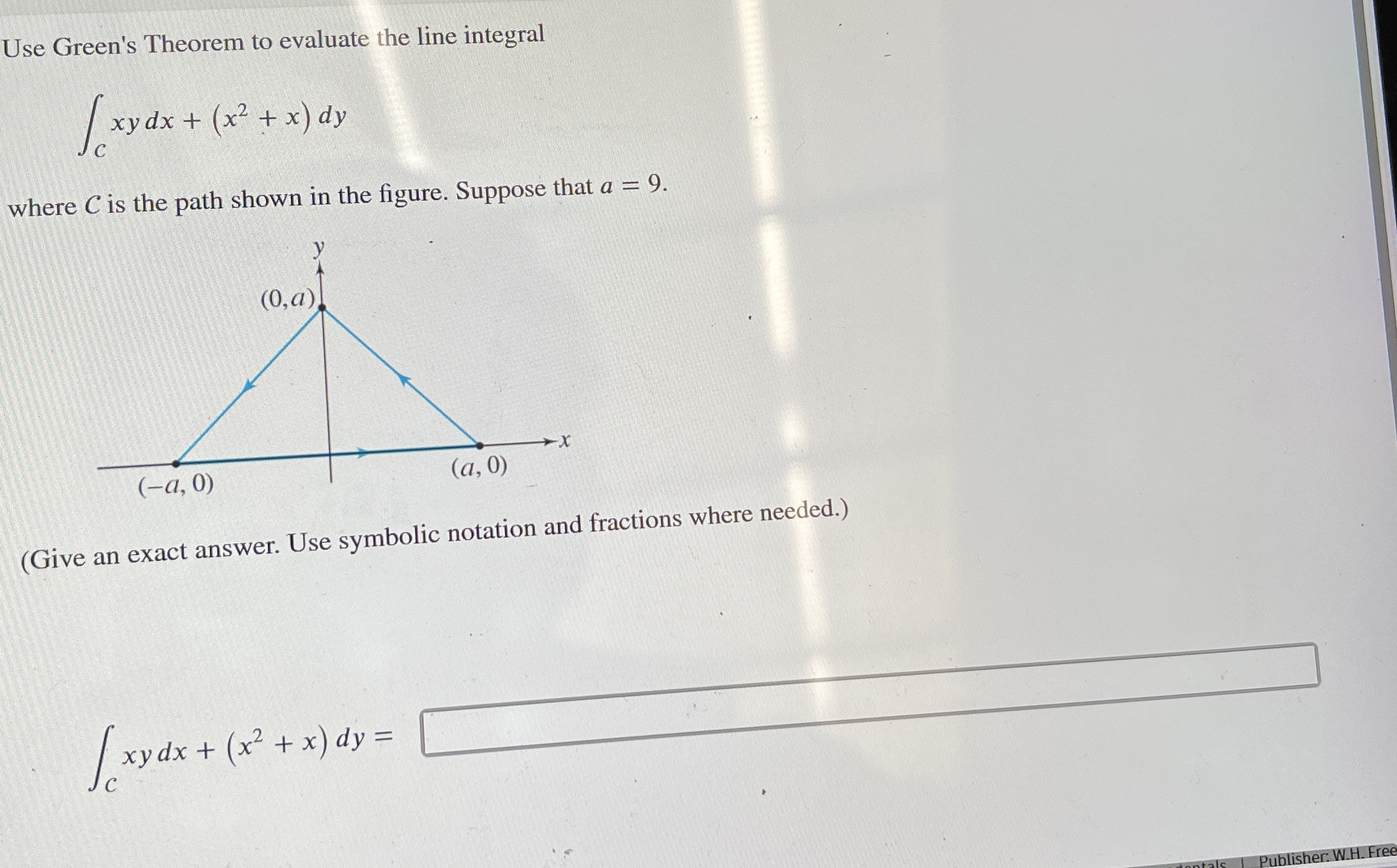 Use Green's Theorem to evaluate the line integral