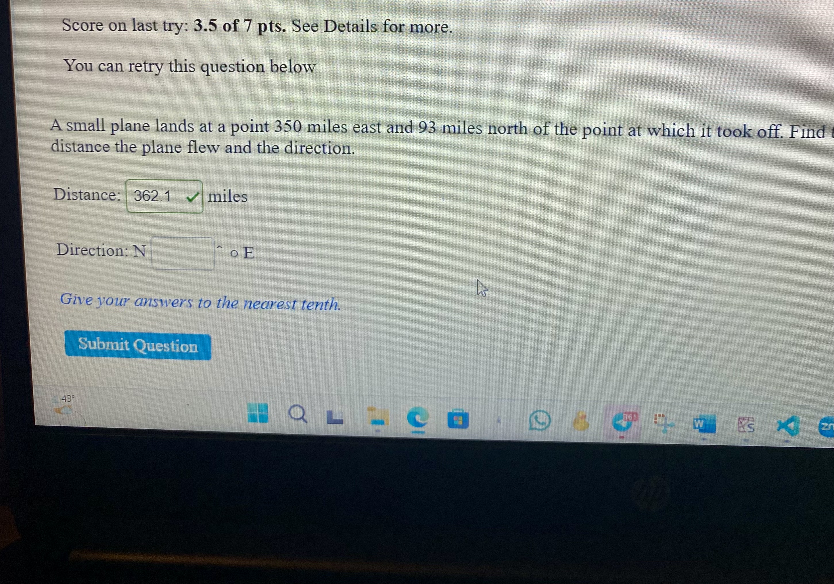 Score on last try: 3 . 5 of 7 p t s . See Details
