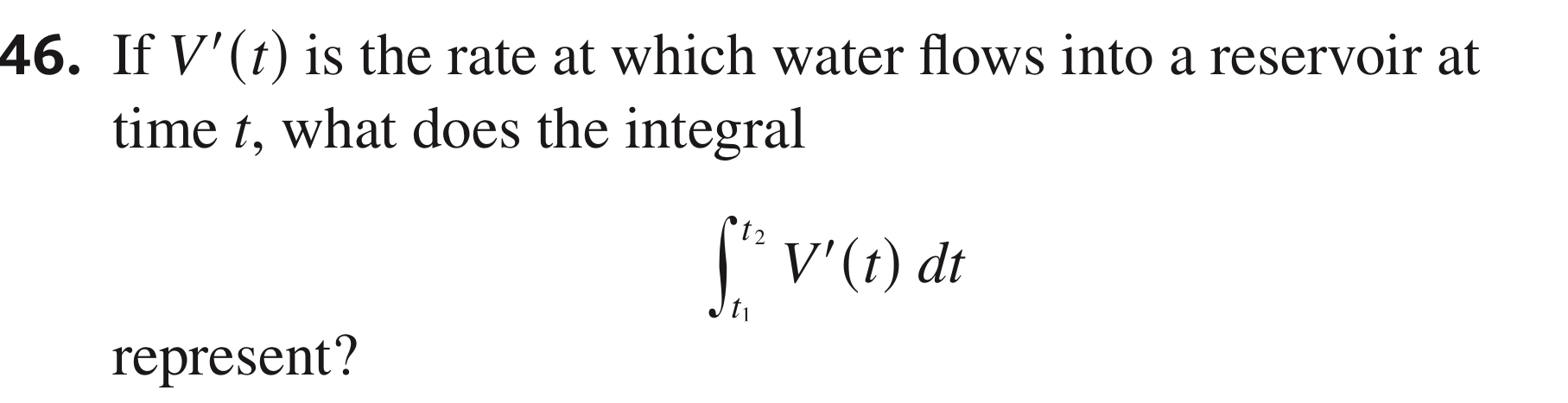 If V ' ( t ) is the rate at which water flows