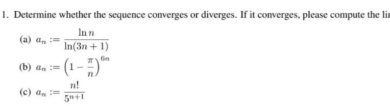 Determine whether the sequence converges or