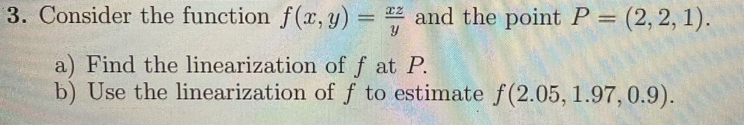 Consider the function f ( x , y ) = x z y and the