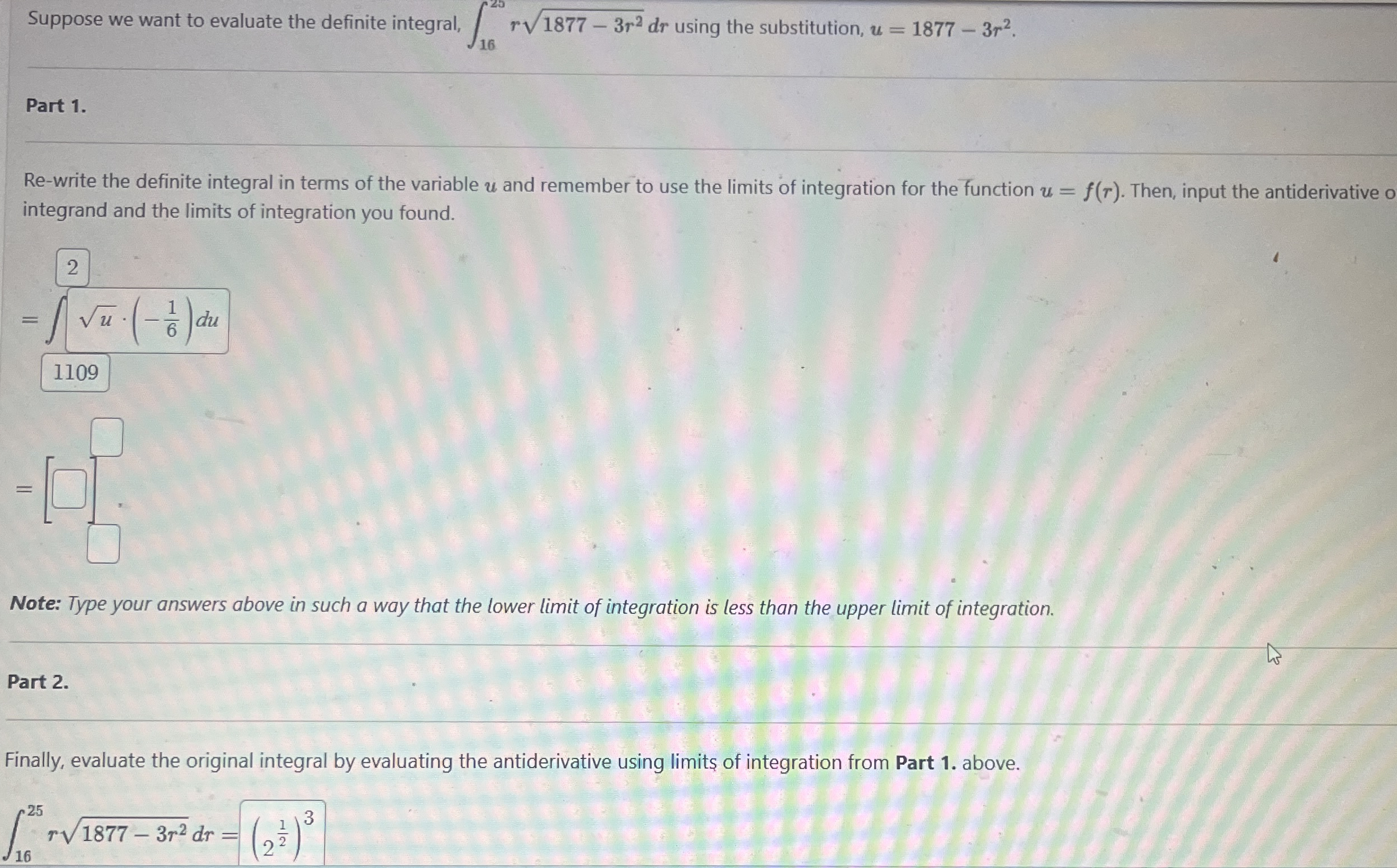 Suppose we want to evaluate the definite