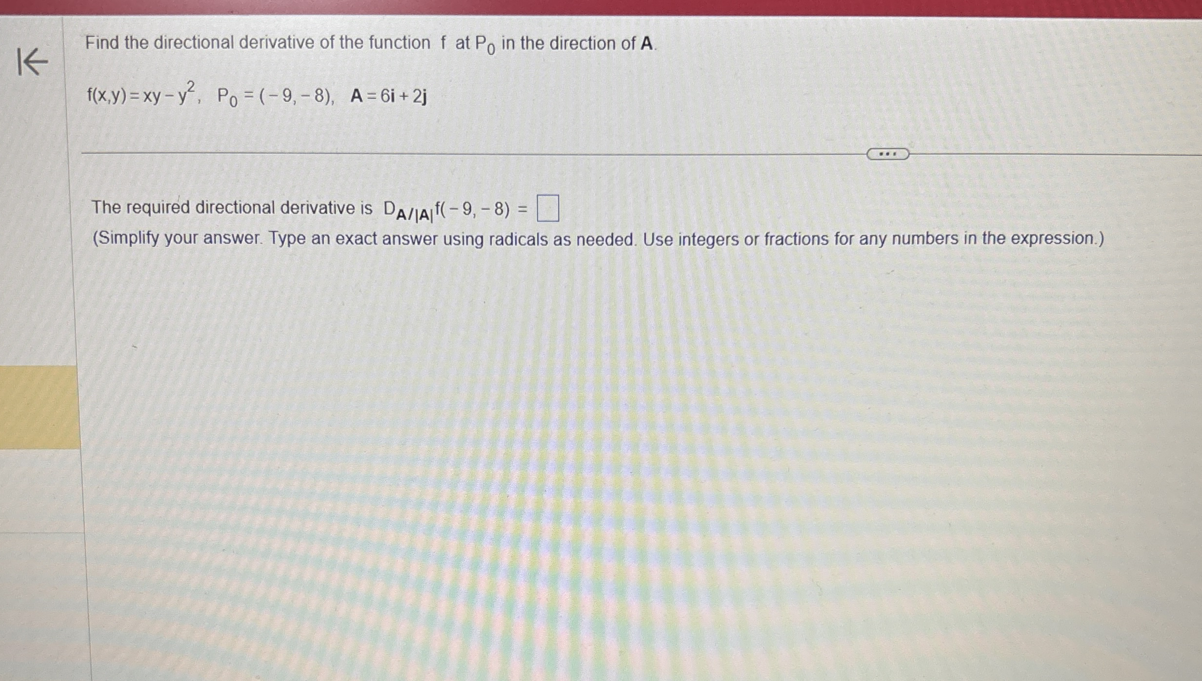 Find the directional derivative of the function f