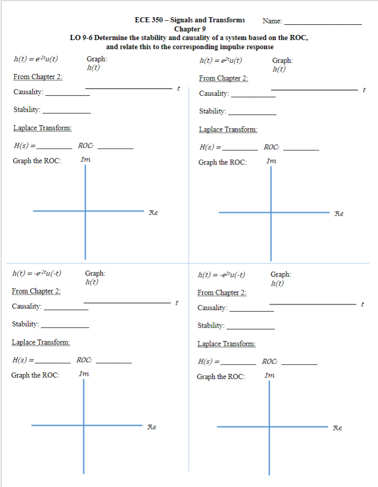 ECE 3 5 0 - Signals and Transforms Name: Chapter