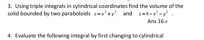 Using triple integrals in cylindrical coordinates