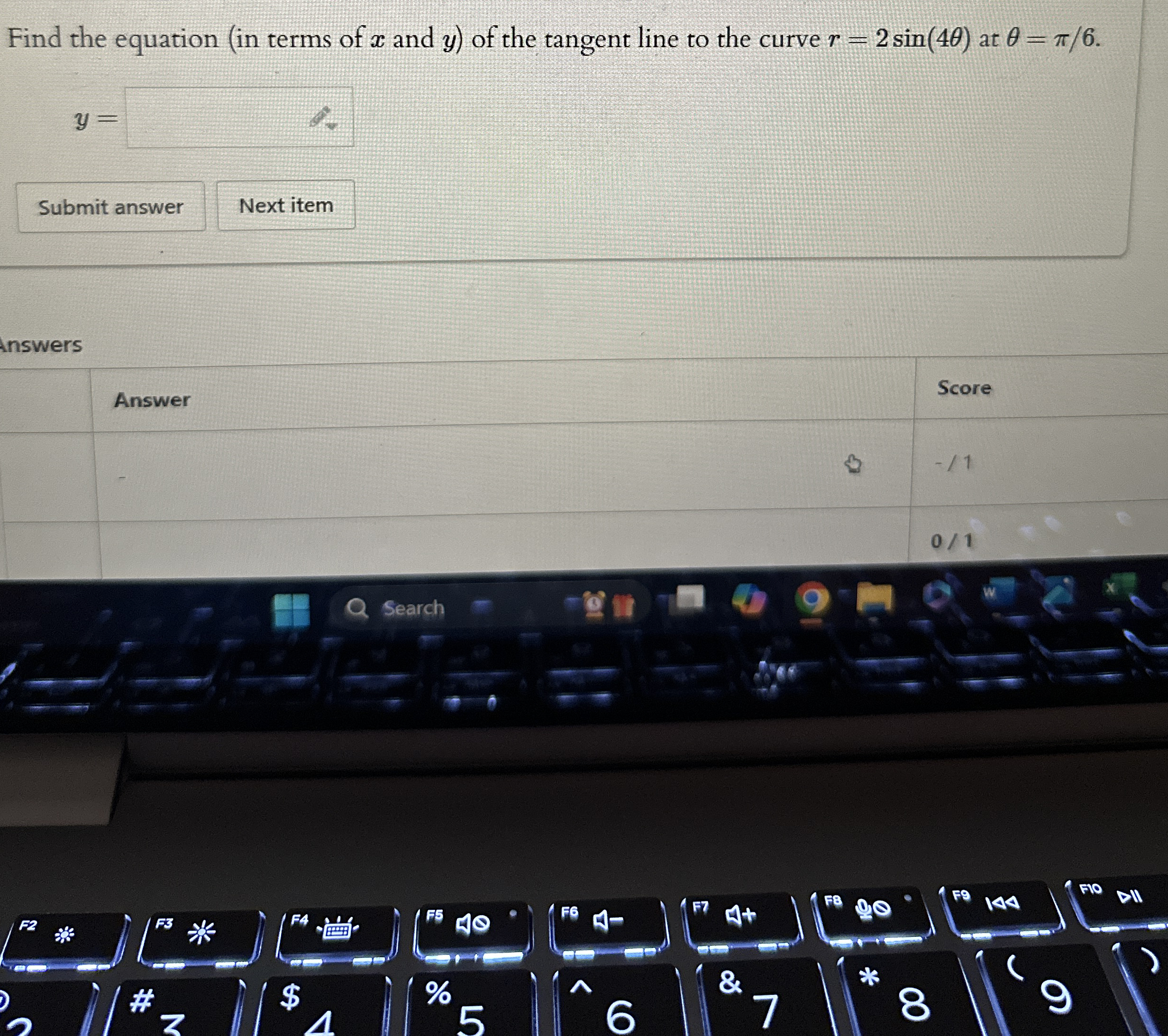 Find the equation ( in terms of x and y ) of the