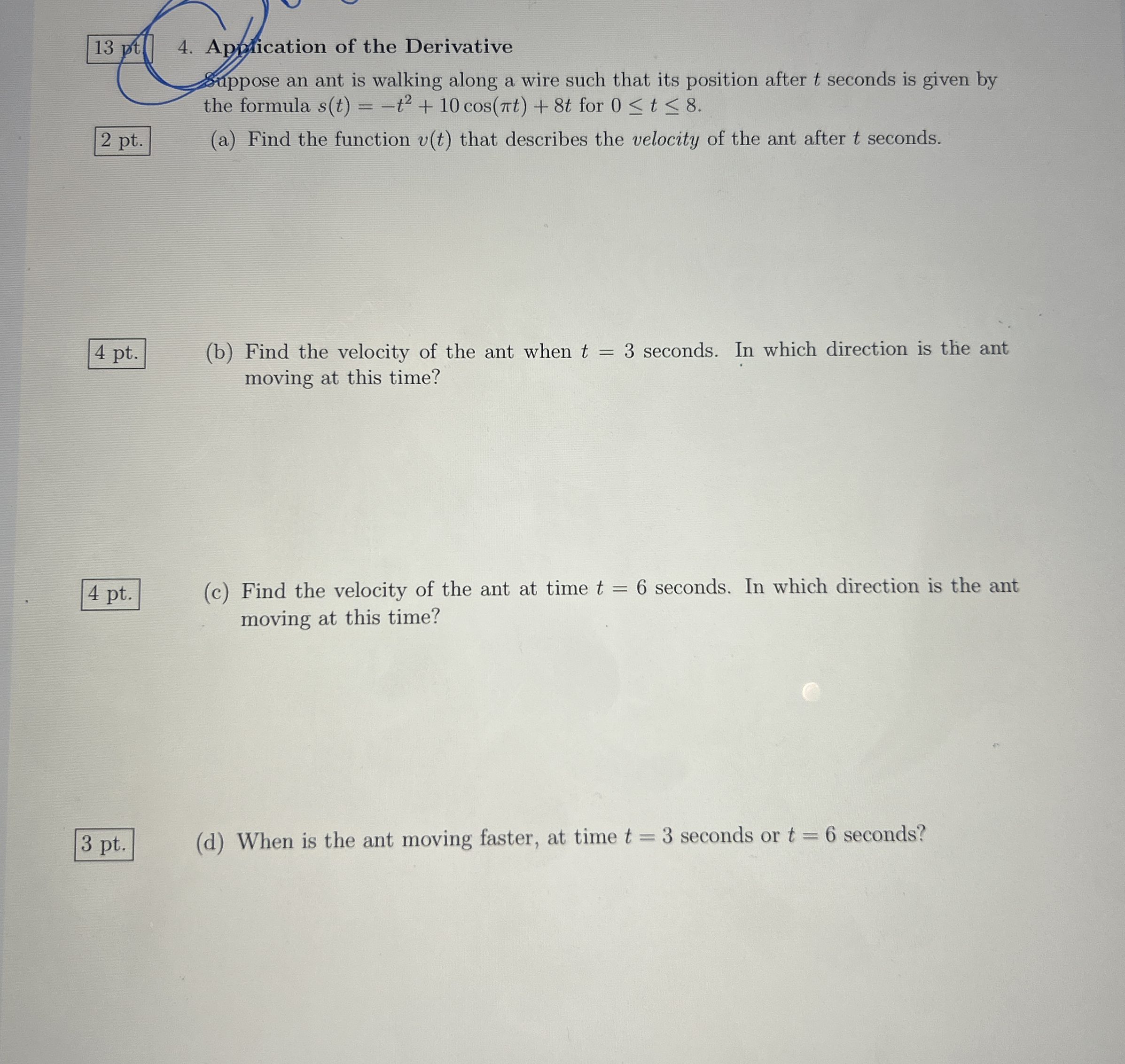 1 3 pt 4 . Aprefication of the Derivative Suppose
