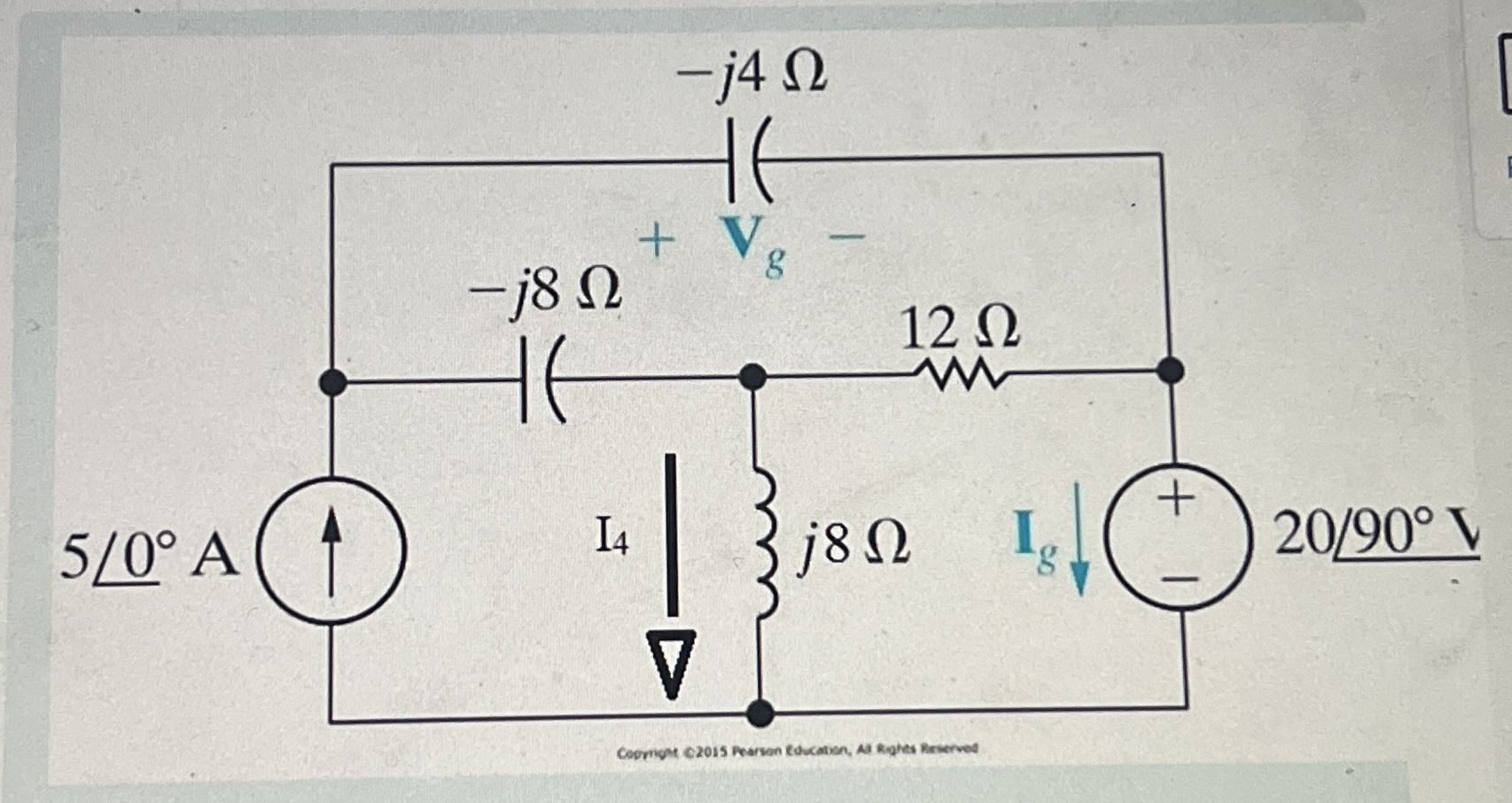 Use the node - voltage method to find the phasor