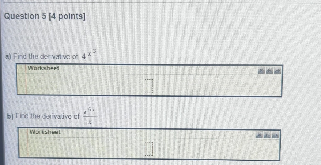Question 5 [ 4 points ] a ) Find the derivative