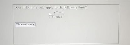 Does IHopital's rule apply to the following limit