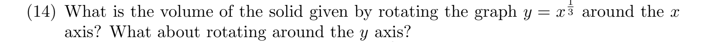 ( 1 4 ) What is the volume of the solid given by