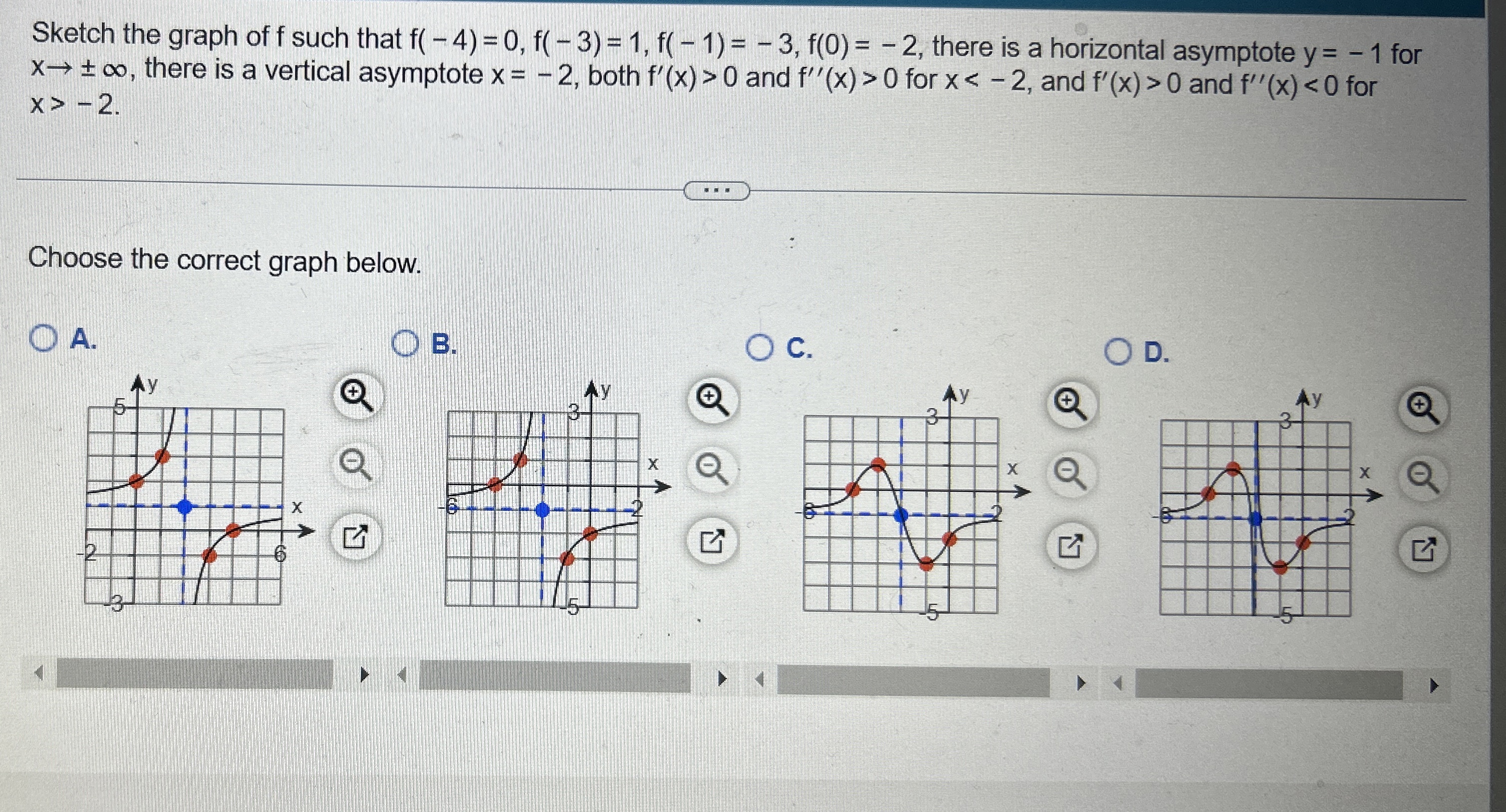 Sketch the graph of f such that f ( - 4 ) = 0 , f