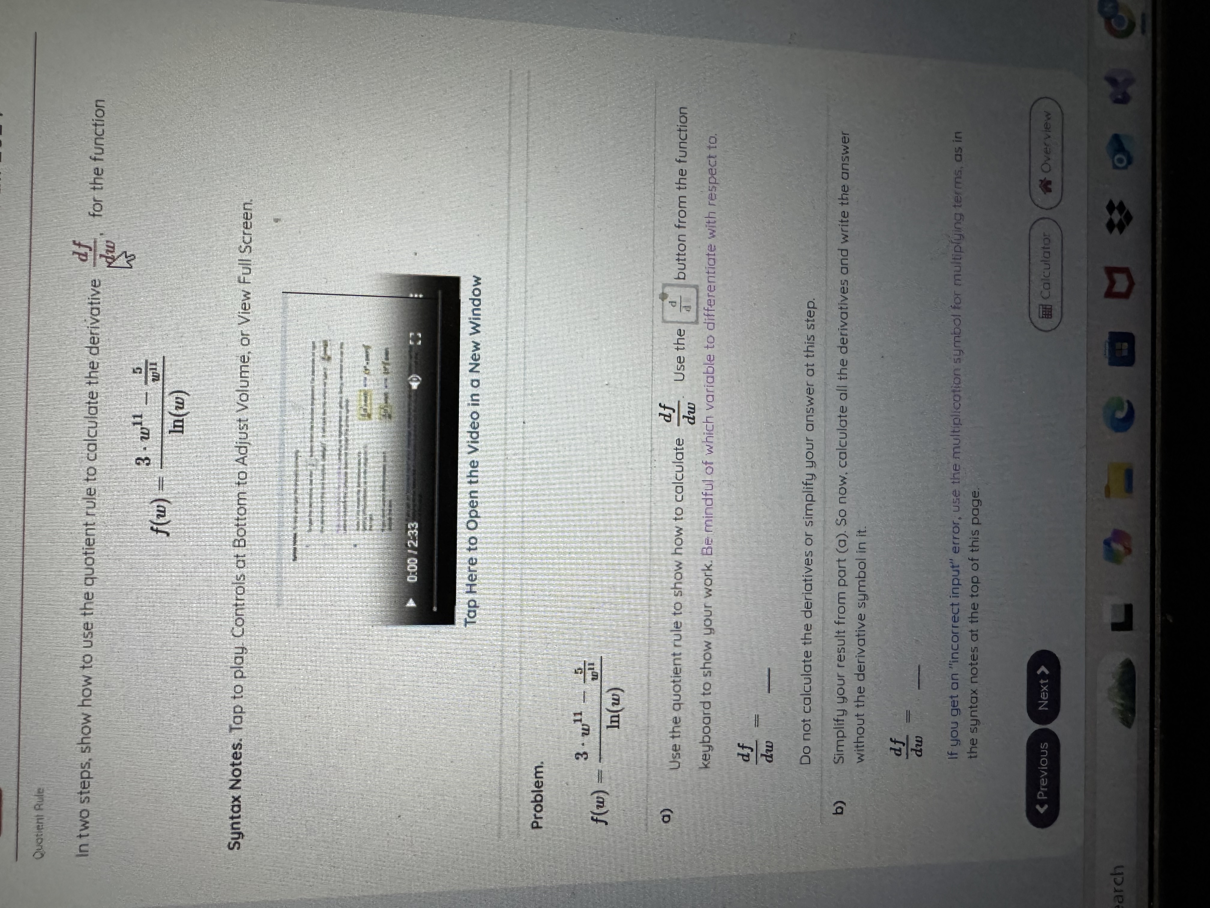 Quativert Rule In two steps, show how to use the