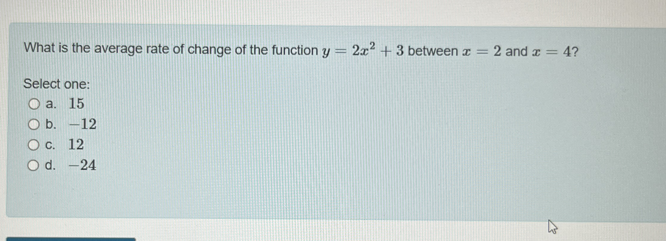 What is the average rate of change of the