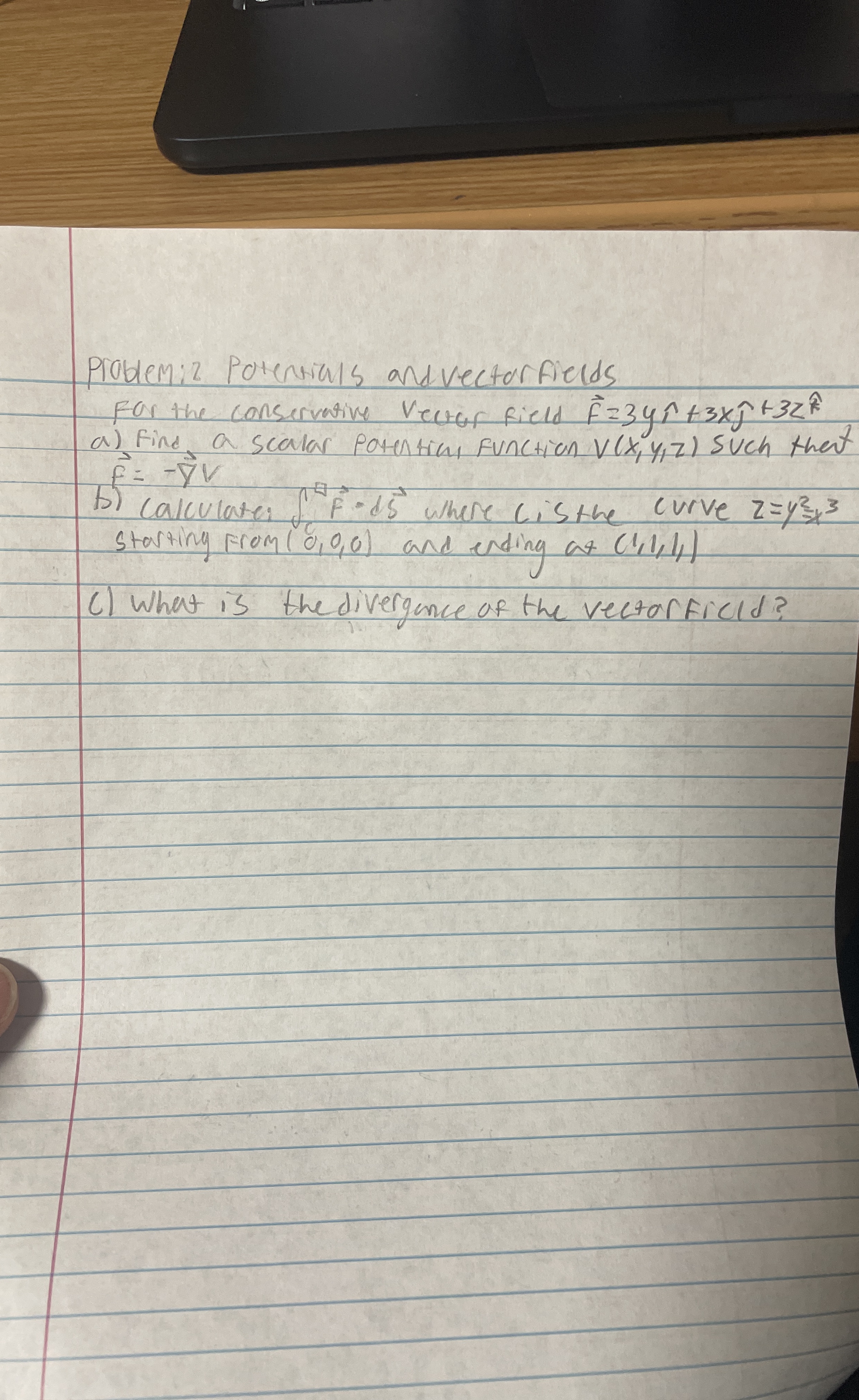 Problemiz Potentials andvectorfields For the