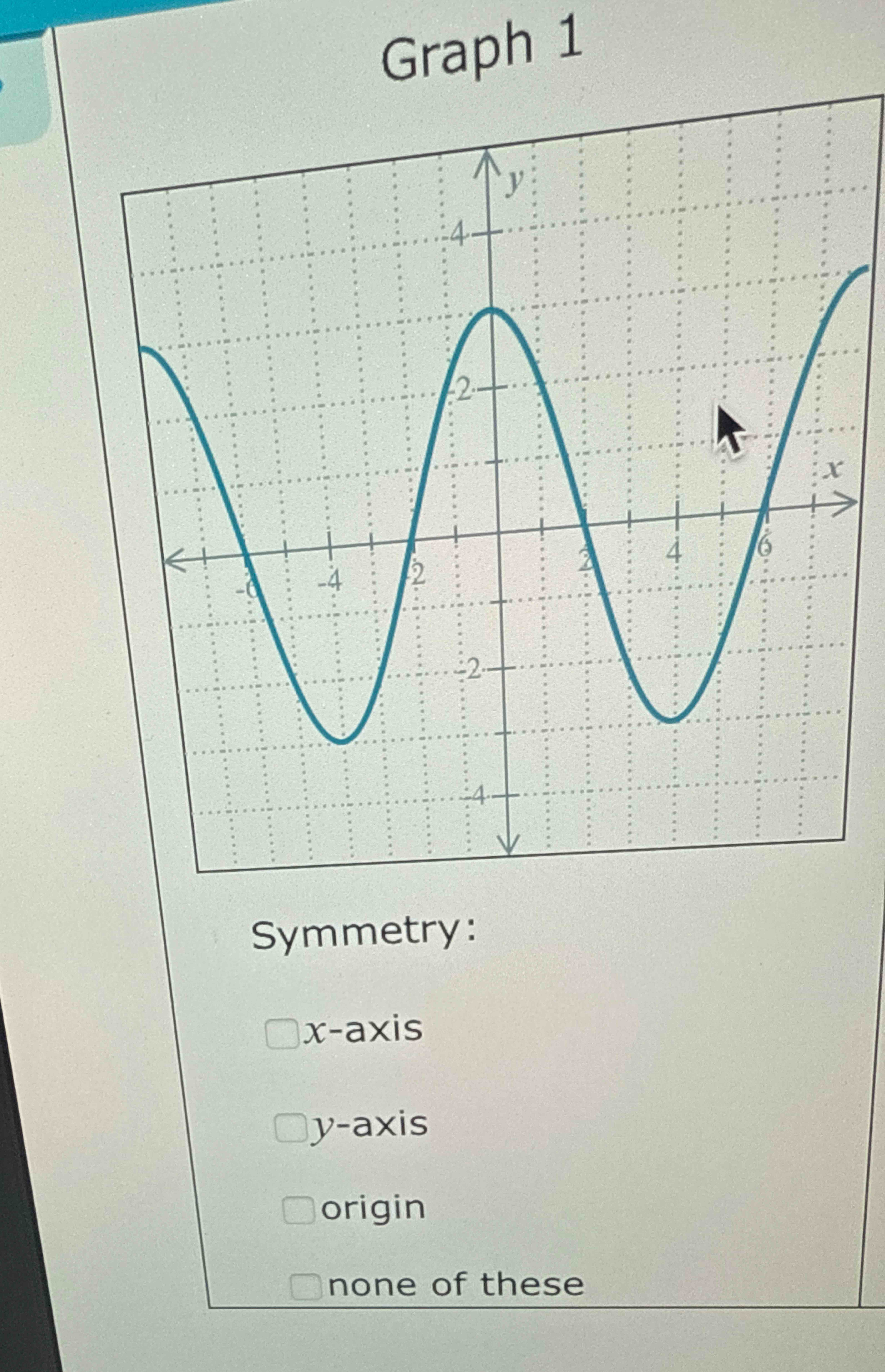 Symmetry: \ ( x \ ) - axis \ ( y \ ) -