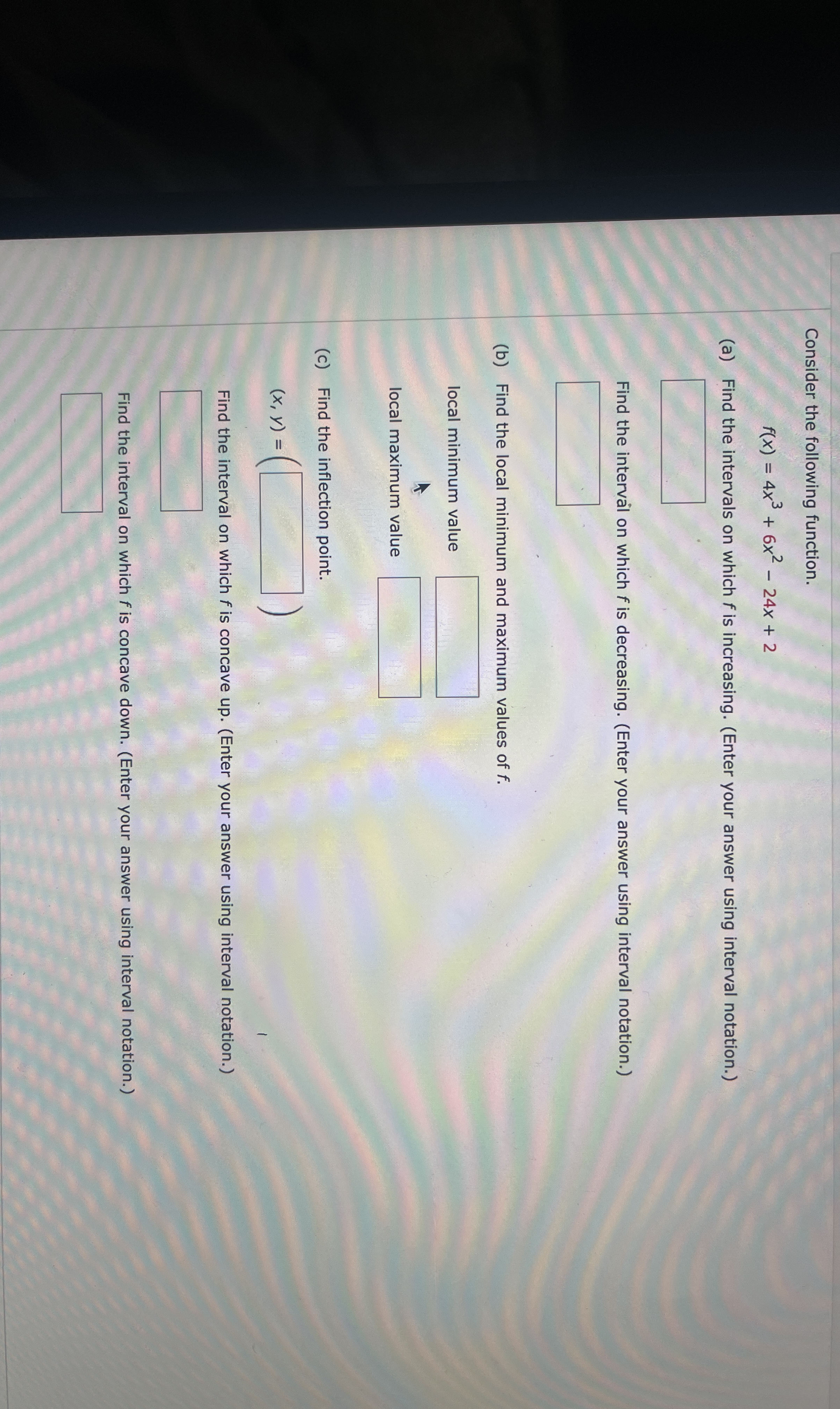 Consider the following function. f ( x ) = 4 x 3