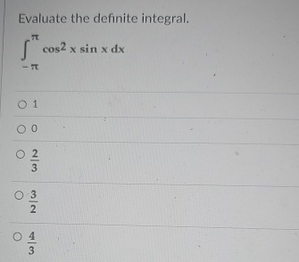 Evaluate the definite integral. - c o s 2 x s i n