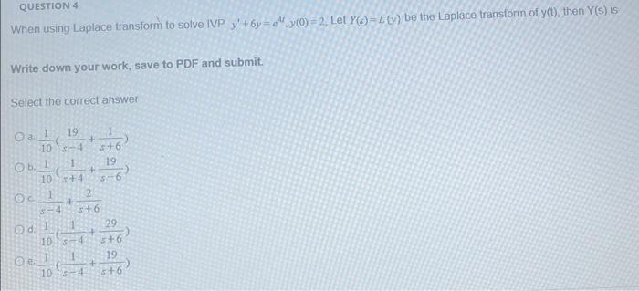 When using Laplace transform to solve IVP y ' - 6