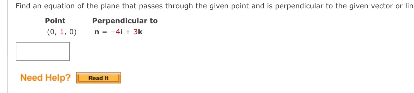Find an equation of the plane that passes through
