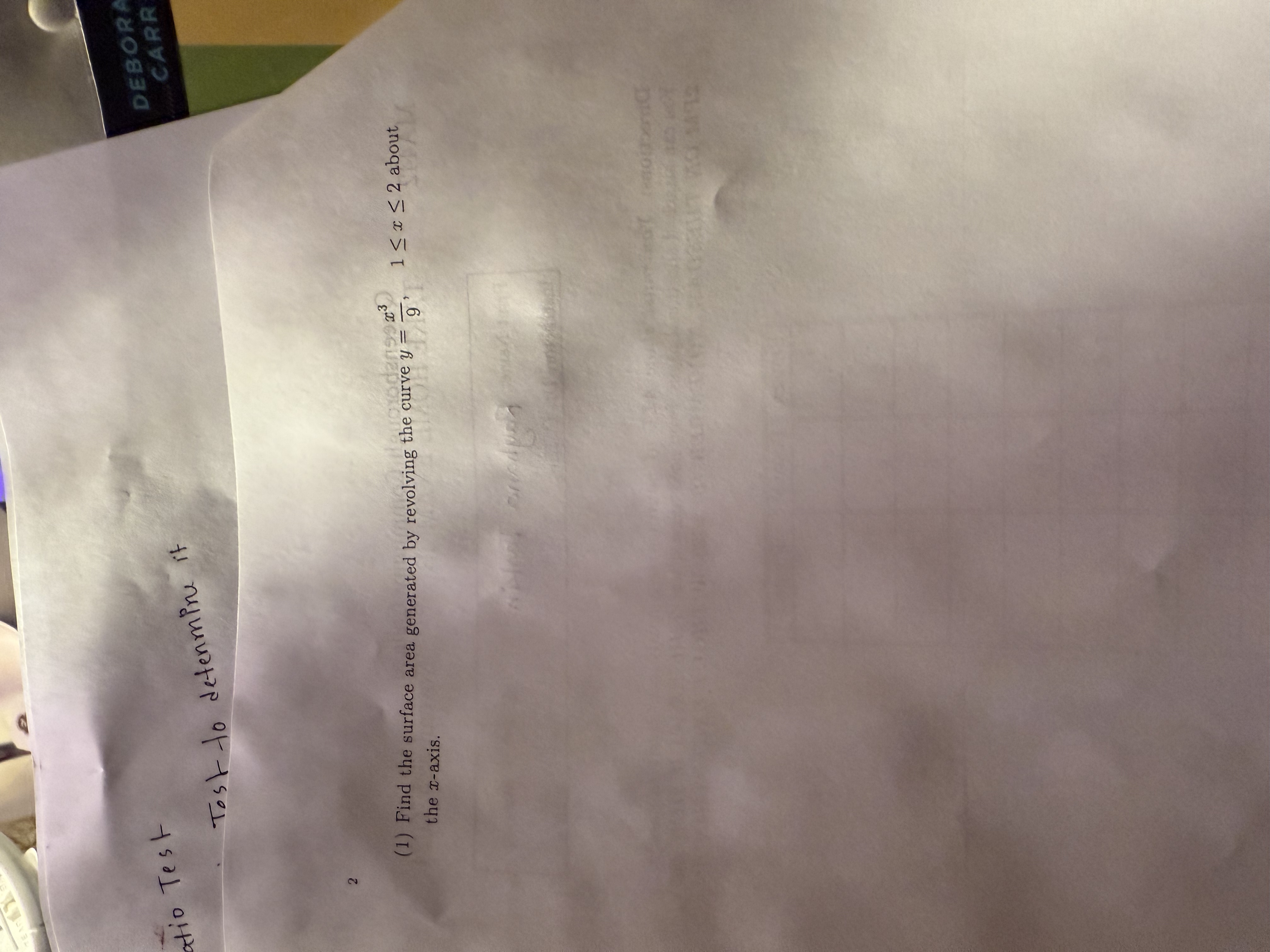 atio Test Tost to detenmine it 2 ( 1 ) Find the