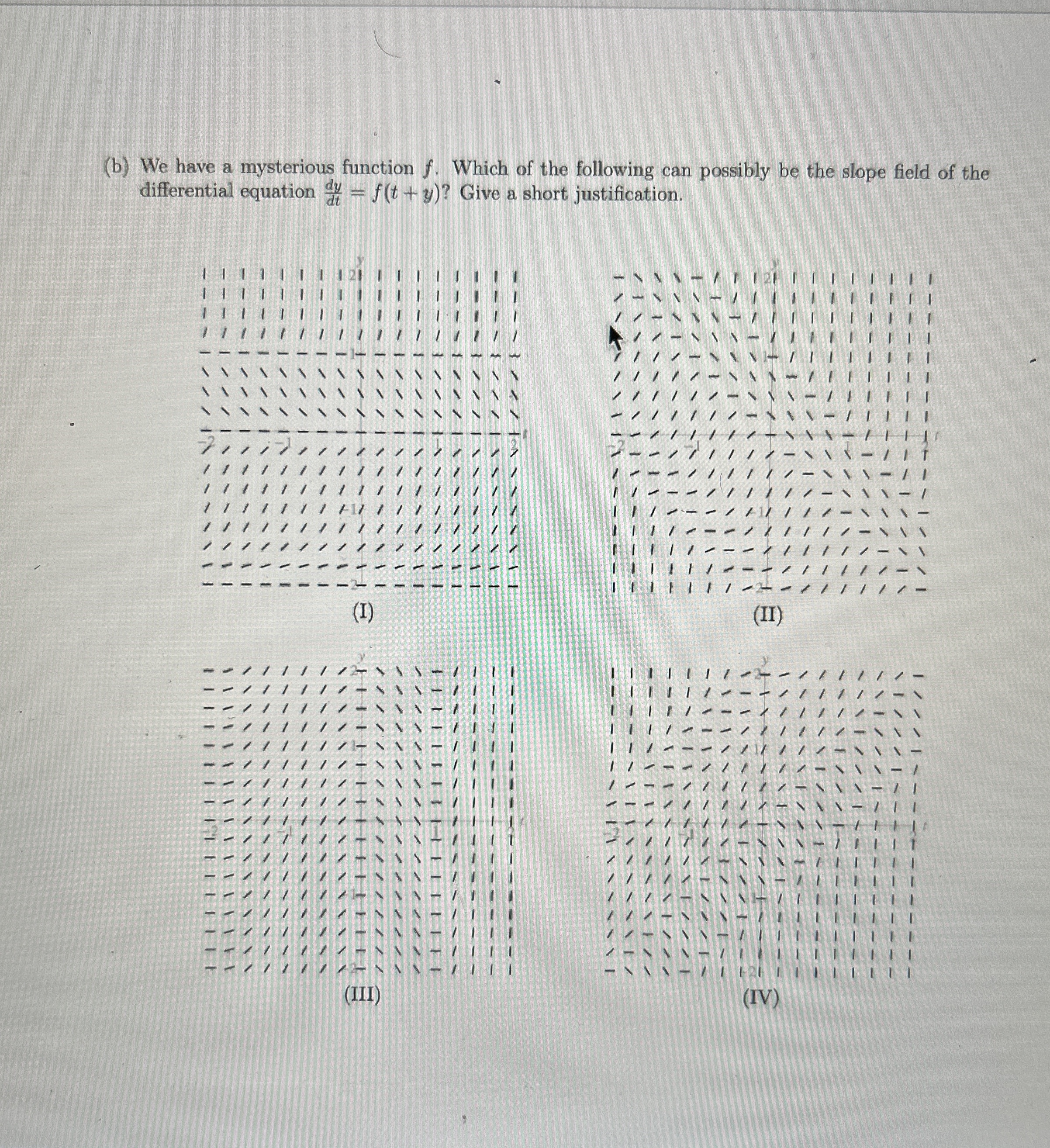 ( b ) We have a mysterious function f . Which of