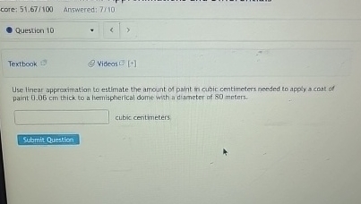 core: 5 1 . 6 7 1 0 0 Answered: 7 7 1 0 Question