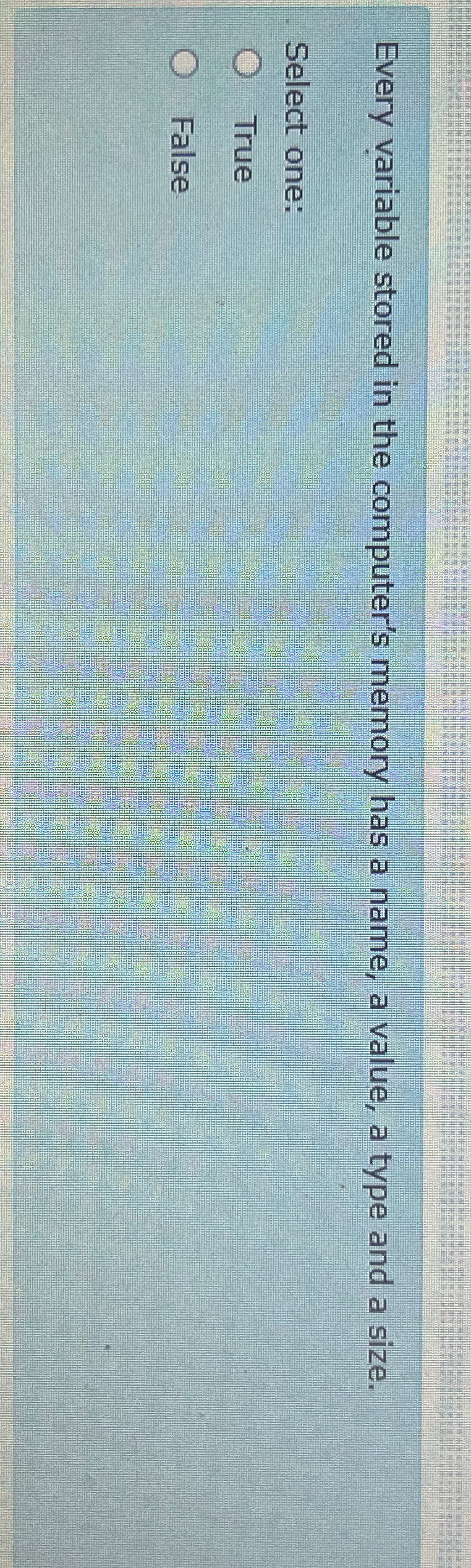 Every variable stored in the computer's memory