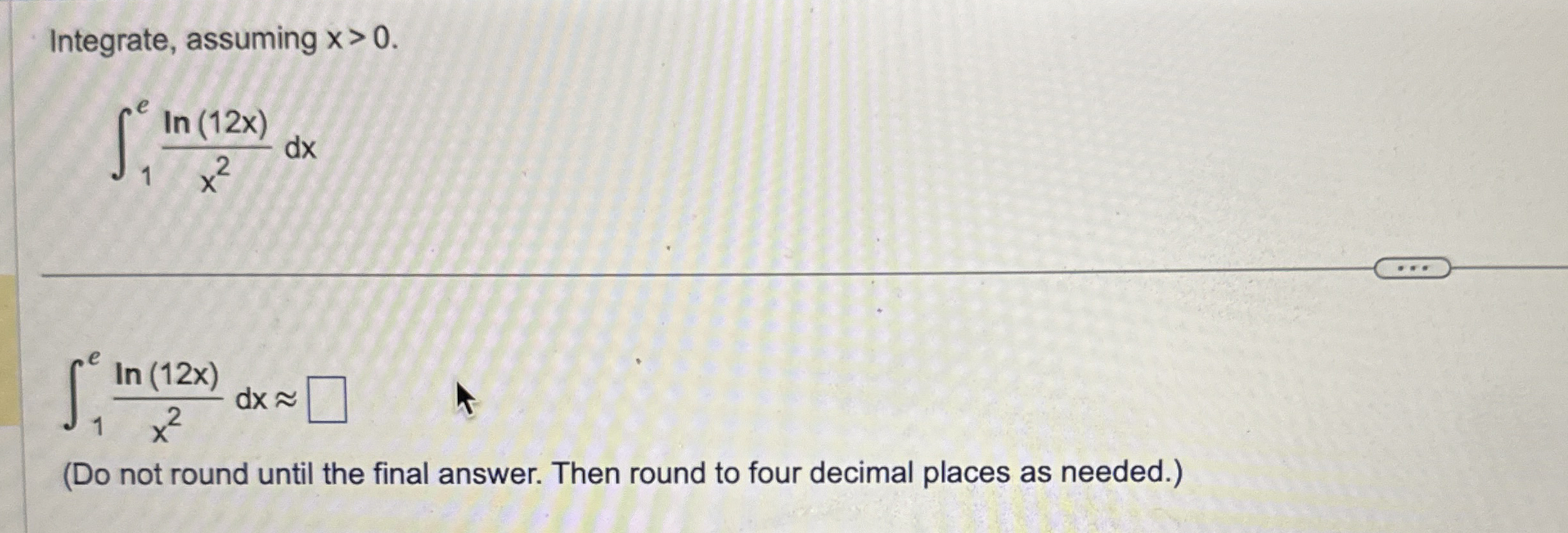 Integrate, assuming x  style=