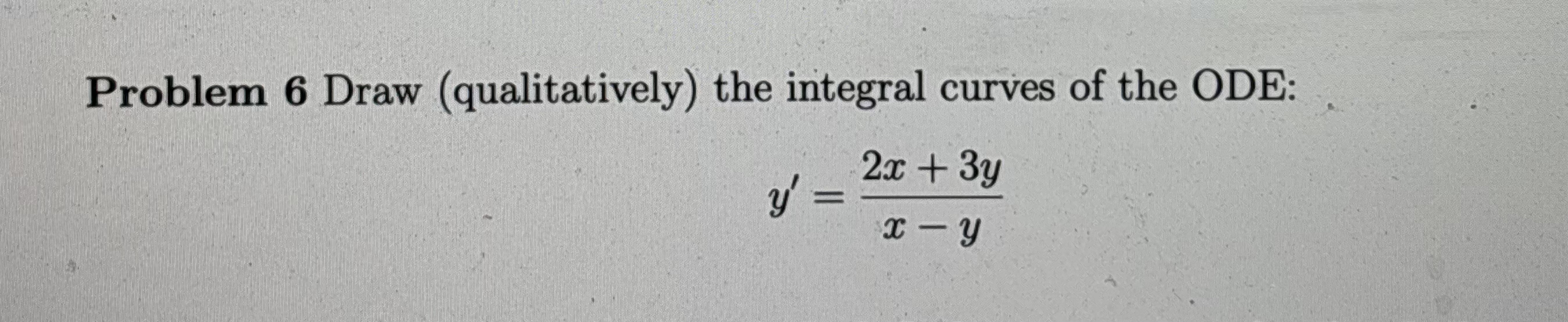 Problem 6 Draw ( qualitatively ) the integral