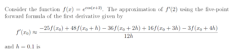 Consider the function f ( x ) = e c o s ( x + 2 )