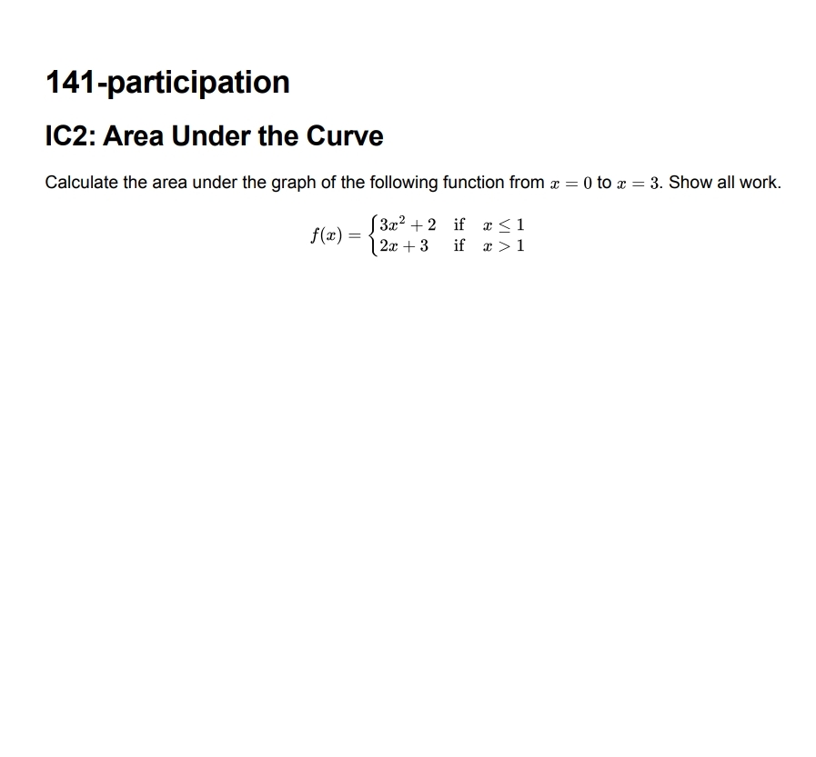 1 4 1 - participation IC 2 : Area Under the Curve