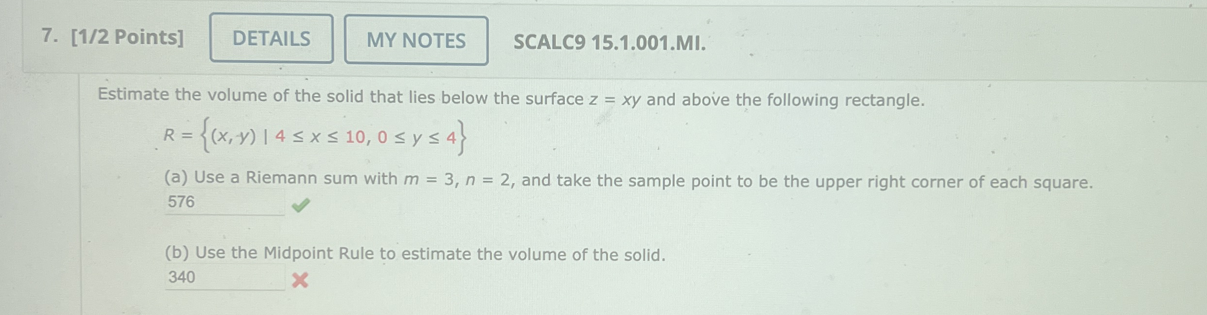 [ 1 / 2 Points ] SCALC 9 1 5 . 1 . 0 0 1 . MI .