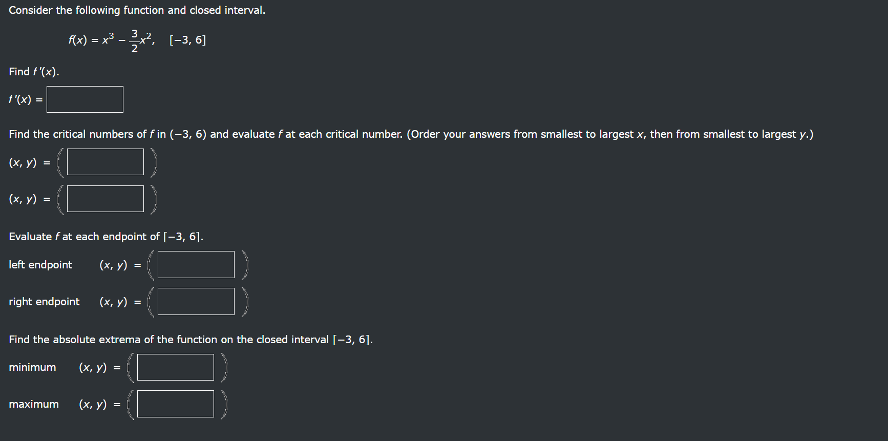 Consider the following function and closed