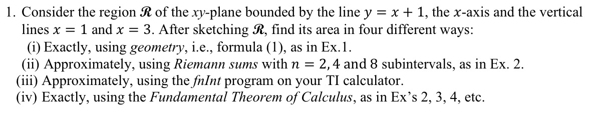 Consider the region R of the x y - plane bounded