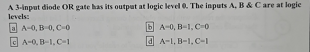 A 3 - input diode OR gate has its output at logic