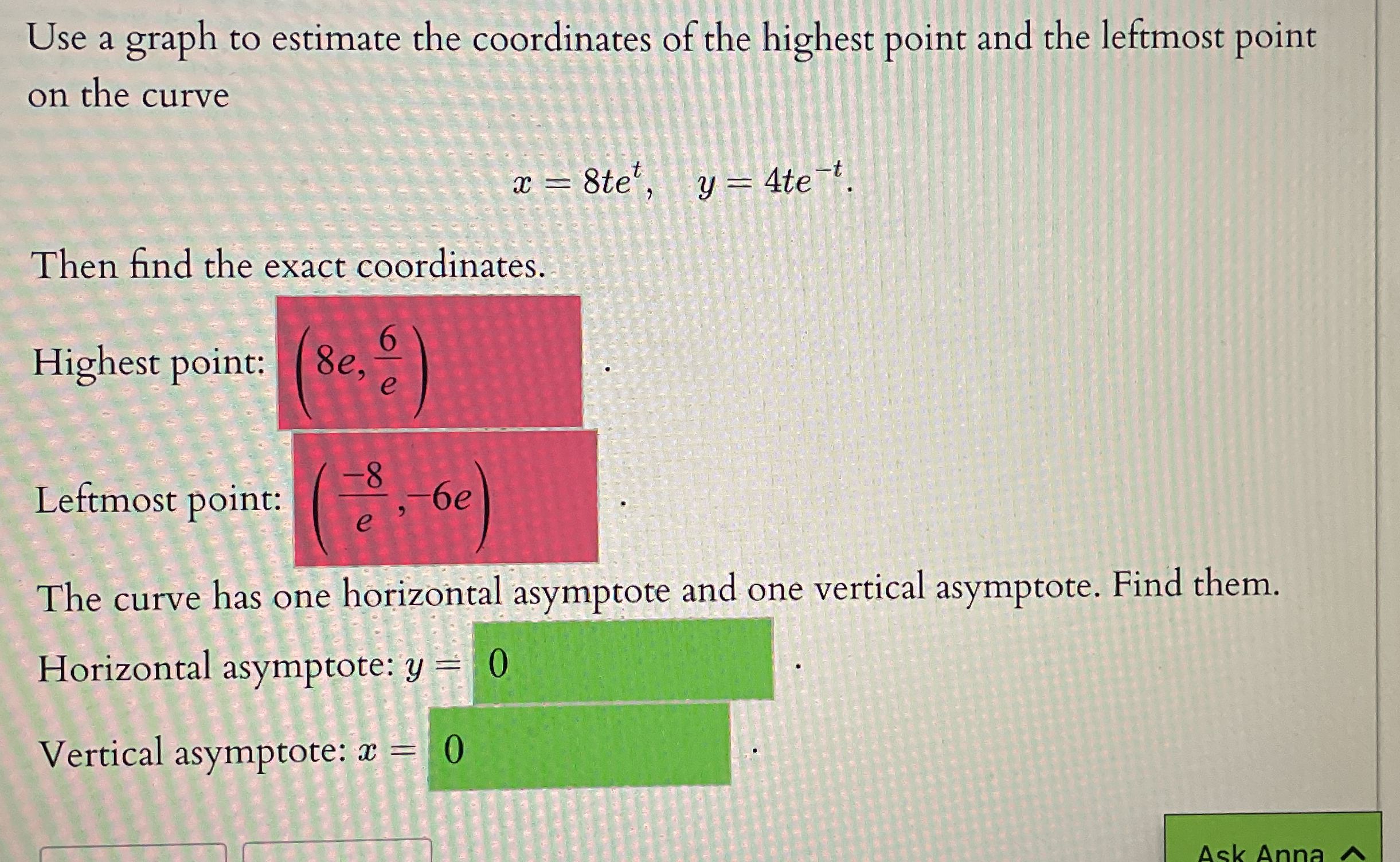 Use a graph to estimate the coordinates of the