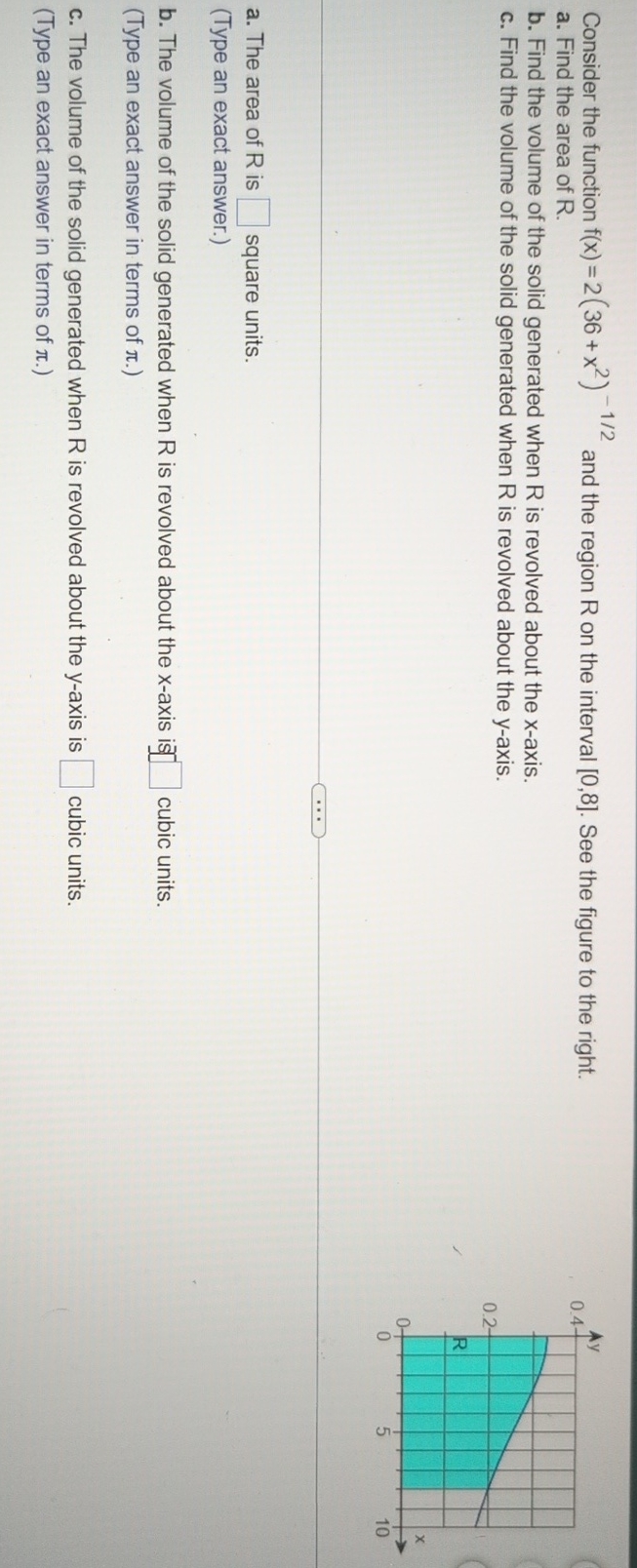 Consider the function f ( x ) = 2 ( 3 6 + x 2 ) -