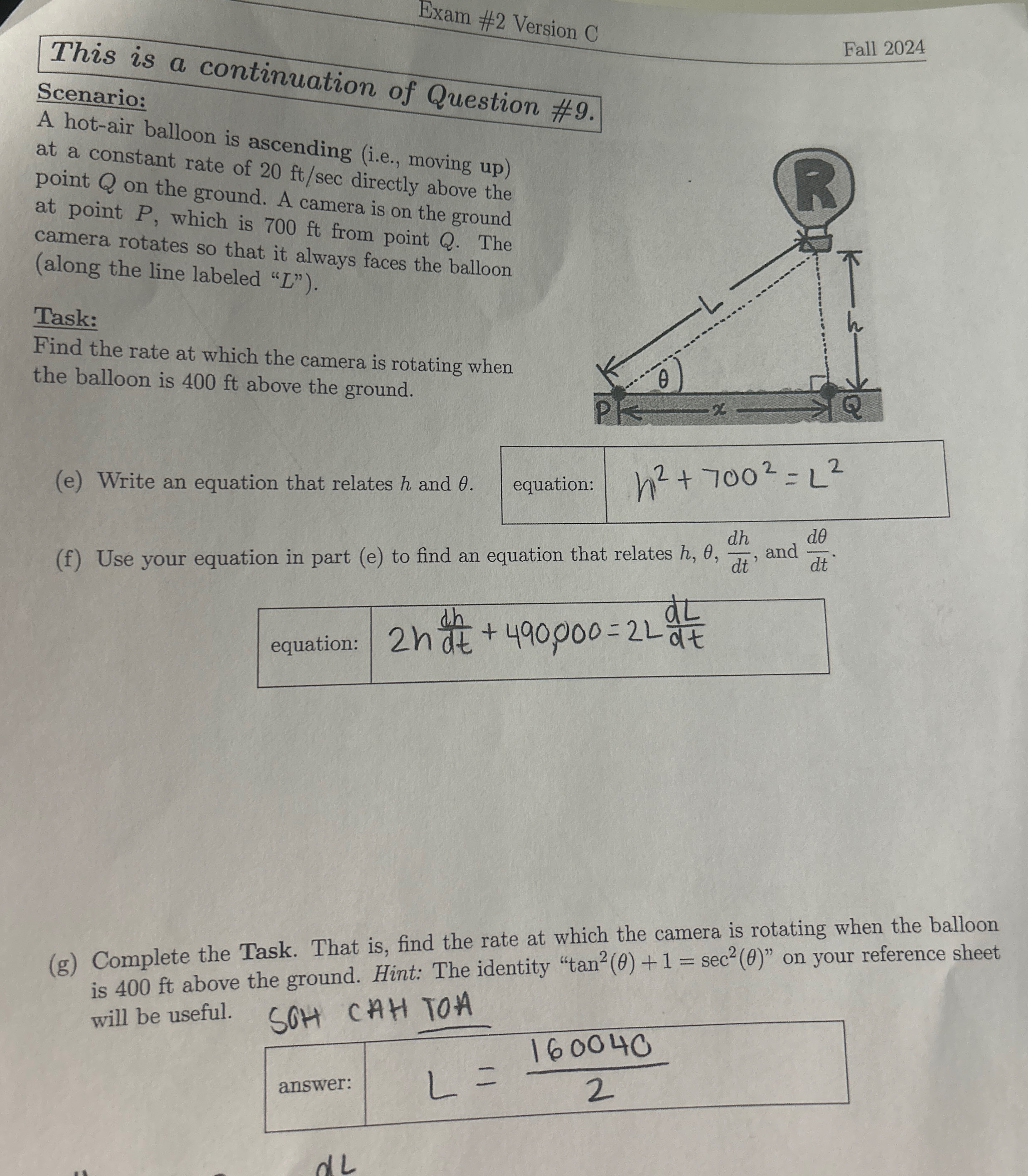 Exam # 2 Version C This is a continuation of