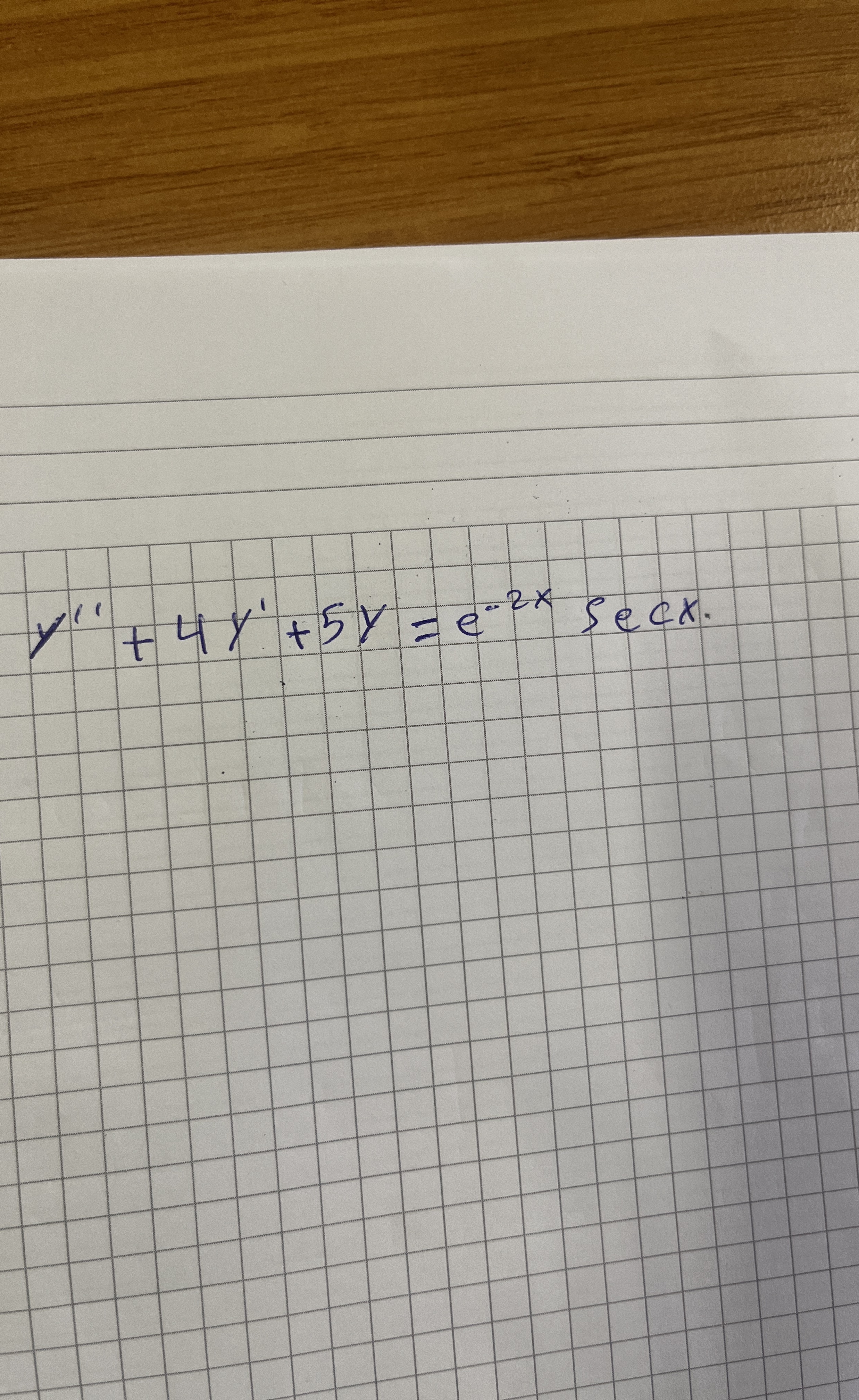 y ' ' + 4 y ' + 5 y = e - 2 x s e c x .
