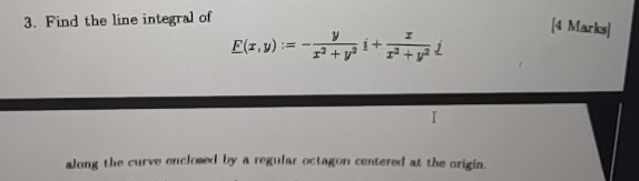 Find the line integral of F ( x , y [ 4 Marks ]