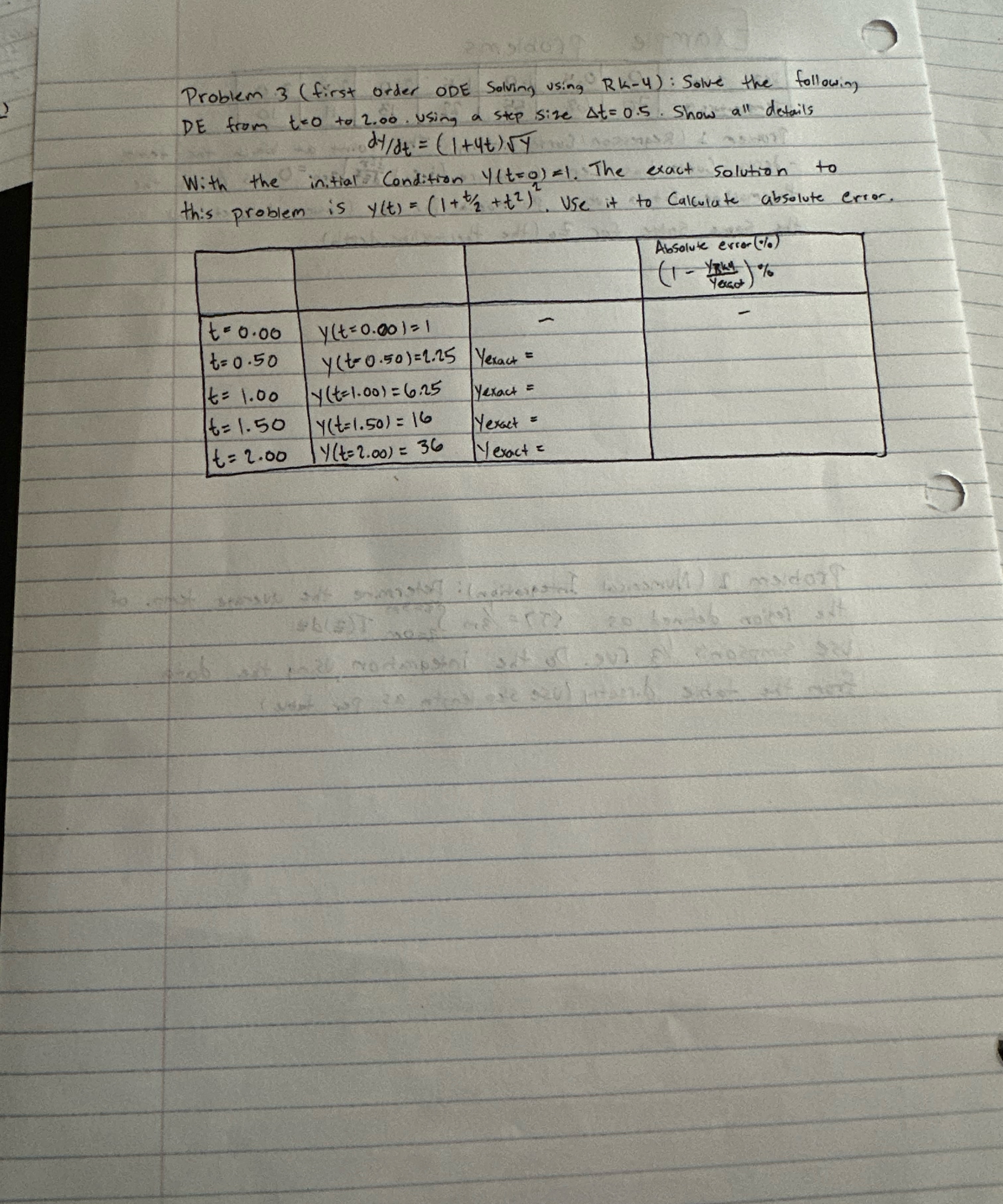 How to solve Problem 3 ( first order ODE Solving