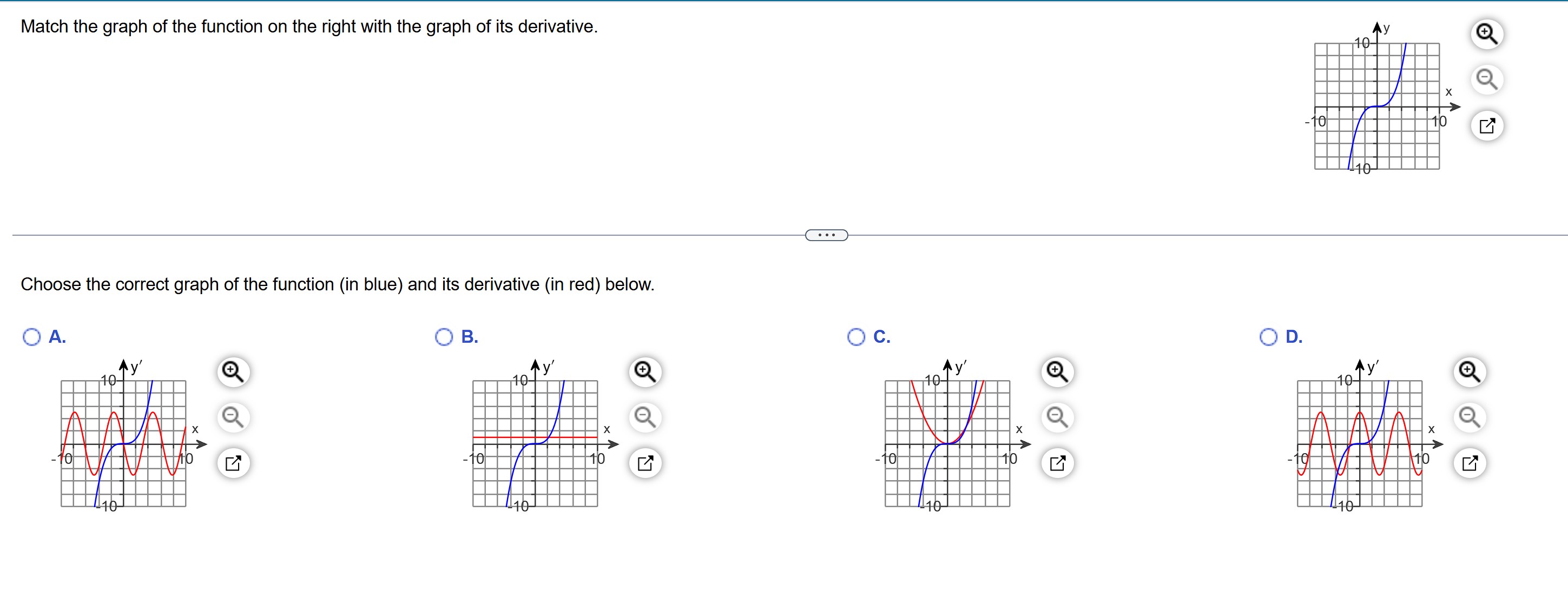 Match the graph of the function on the right with