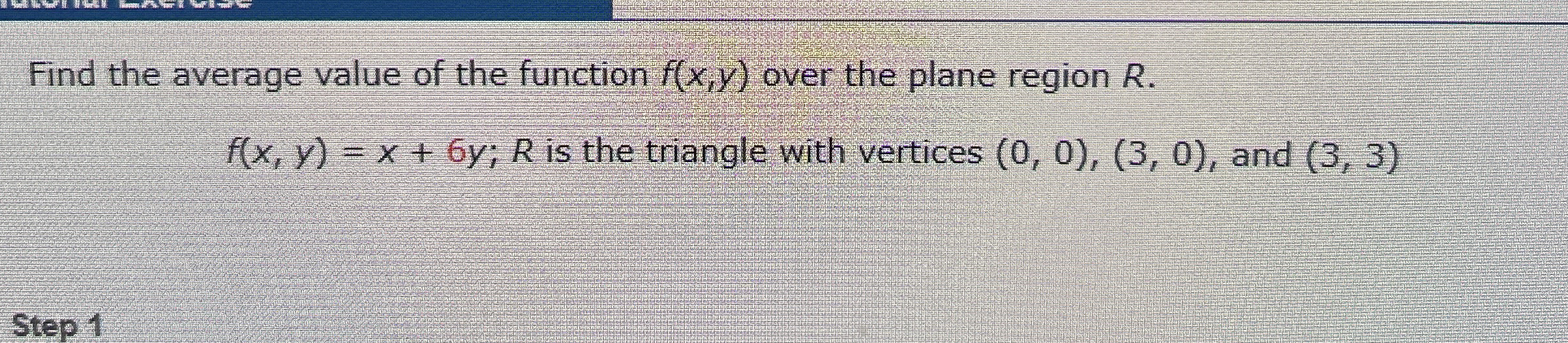 Find the average value of the function f ( x , y