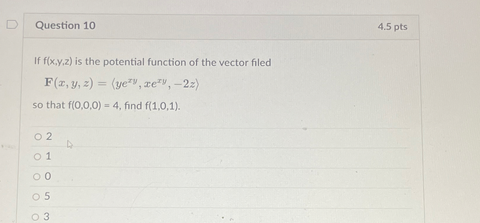 Question 9 4 . 5 pts Let C 1 be the part of the