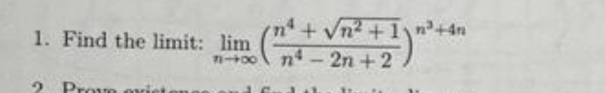 Find the limit: lim n ( n 4 + n 2 + 1 2 n 4 - 2 n